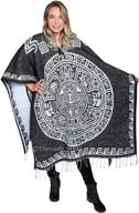 threads west authentic mexican poncho reversible cobija blanket - aztec calendar: uniquely crafted, traditional style logo