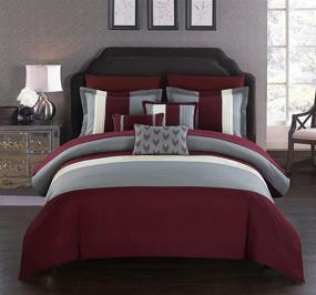 img 4 attached to Chic Home Comforter Ruffled Burgundy