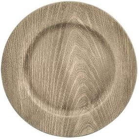 img 2 attached to 🌲 Grey Faux Wood Charger Plates