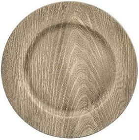 img 3 attached to 🌲 Grey Faux Wood Charger Plates