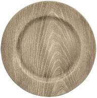 🌲 grey faux wood charger plates logo