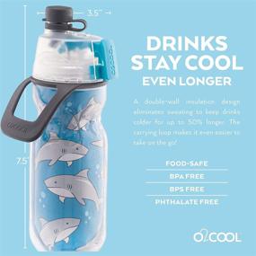 img 2 attached to 🧴 O2COOL Kids Insulated Misting Water Bottle - Mist 'N Sip, 12 oz