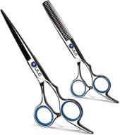 ✂️ ulg professional hair cutting scissors thinning shears kit: japanese razor edge, 6.5 inch stainless steel hairdressing scissors for salon and barber texturizing logo