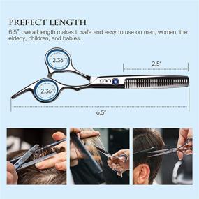 img 1 attached to ✂️ ULG Professional Hair Cutting Scissors Thinning Shears Kit: Japanese Razor Edge, 6.5 inch Stainless Steel Hairdressing Scissors for Salon and Barber Texturizing