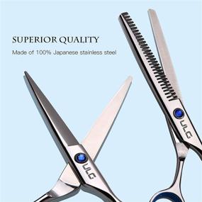 img 3 attached to ✂️ ULG Professional Hair Cutting Scissors Thinning Shears Kit: Japanese Razor Edge, 6.5 inch Stainless Steel Hairdressing Scissors for Salon and Barber Texturizing