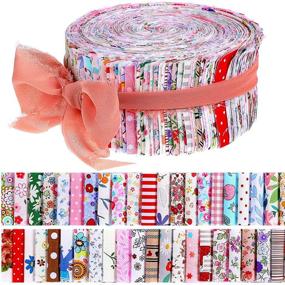 img 4 attached to 🧵 50-Piece Jelly Fabric Bundles: 2.4 Inch Precut Fabric Strips with Assorted Patterns for DIY Crafts, Sewing, and Quilting Projects