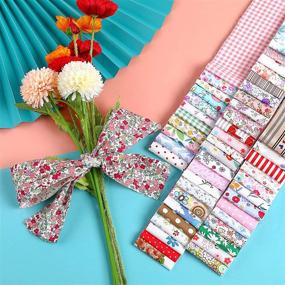 img 1 attached to 🧵 50-Piece Jelly Fabric Bundles: 2.4 Inch Precut Fabric Strips with Assorted Patterns for DIY Crafts, Sewing, and Quilting Projects