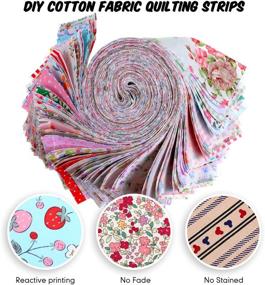 img 2 attached to 🧵 50-Piece Jelly Fabric Bundles: 2.4 Inch Precut Fabric Strips with Assorted Patterns for DIY Crafts, Sewing, and Quilting Projects