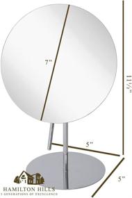 img 2 attached to 💄 Premium Modern Circular Vanity Makeup Mirror: 3X Magnified, Portable Polished Chrome Finish, Adjustable and Luxurious Beauty Mirror with 100% Guarantee