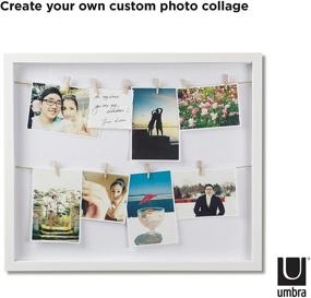 img 2 attached to 🖼️ Umbra Clothesline, White Wood Finish Picture Hanging Wire/Clothespin Photo Display, 17" x 20" x 1-inch