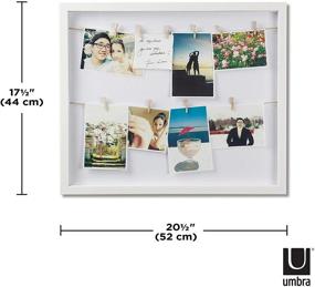 img 3 attached to 🖼️ Umbra Clothesline, White Wood Finish Picture Hanging Wire/Clothespin Photo Display, 17" x 20" x 1-inch