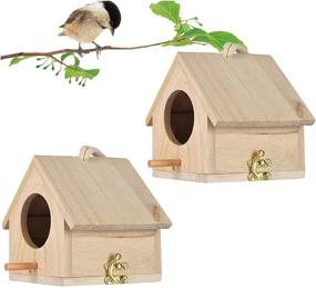 img 4 attached to 🏠 Tfwadmx Wooden Bird House: Decorative Nest Box for Swallos, Sparrows, and More