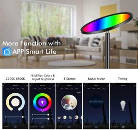 img 1 attached to HueLiv Super Bright RGBW Smart WiFi LED Floor Lamp: Dimmable Torchiere for Reading, DIY, Living Rooms & Bedrooms | Alexa & Google Home Compatible