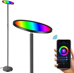 img 4 attached to HueLiv Super Bright RGBW Smart WiFi LED Floor Lamp: Dimmable Torchiere for Reading, DIY, Living Rooms & Bedrooms | Alexa & Google Home Compatible