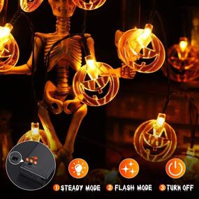 img 1 attached to 🎃 YUNLIGHTS Halloween String Lights: 3 Packs Battery Operated Pumpkin, Bat, and Ghost Decorations Kit with 3x30 LED Lights, 11.5ft Length - Perfect for Indoor/Outdoor Halloween & Holiday Party Decoration!