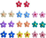 🌸 20 vibrant flower pendant diy jewelry making charms for child girls - earrings, bracelets, pendants logo