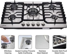 img 1 attached to 🔥 30 Inch Gas Cooktop LW5S01 - Sealed 5 Burners, Stainless Steel, LG/NG Convertible, Heavy-Duty Grates, Gas Stovetop with Thermocouple Protection