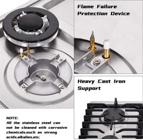 img 3 attached to 🔥 30 Inch Gas Cooktop LW5S01 - Sealed 5 Burners, Stainless Steel, LG/NG Convertible, Heavy-Duty Grates, Gas Stovetop with Thermocouple Protection