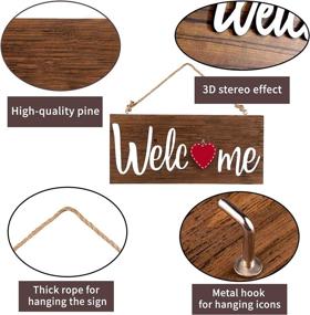 img 2 attached to 🎉 YumSur Welcome Sign Wreath: Versatile Seasonal Front Door Decoration with Interchangeable Icons - Perfect Outdoor Hangers for Party Decor & Christmas