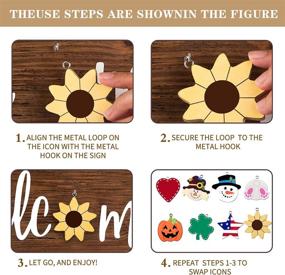 img 1 attached to 🎉 YumSur Welcome Sign Wreath: Versatile Seasonal Front Door Decoration with Interchangeable Icons - Perfect Outdoor Hangers for Party Decor & Christmas