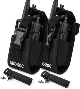 img 1 attached to LUITON 3 in 1 Multi-Function Radio Holder Holster Case Bag For GPS - Compatible with Motorola Baofeng UV5R UV82 UV5RA 888S Retevis H777 F8HP Two Way Radio Walkie Talkies (2 Packs) + 2 UV-5R Clips