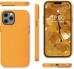 img 2 attached to 📱 SURPHY Faux Leather Case for iPhone 12 Pro Max (6.7 inches) - California Poppy, Premium Cover with Metallic Buttons and Microfiber Lining