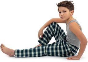 img 1 attached to 👖 Men's Flannel Cotton Pajama Bottoms Pants with Pockets - Comfortable Lounge Sleepwear for Big Boys