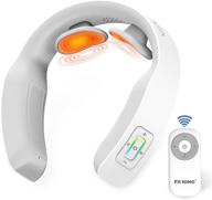 🧤 fit king neck massager with heat for fatigue and pain relief - cordless and rechargeable design with remote control and voice broadcast. tens intelligent neck massager: 5 modes, 16 intensities (ft-056n) logo