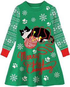 img 4 attached to 🎄 Funnycokid Toddler Christmas Sweaters: Reindeer-themed Girls' Clothing for Festive Dresses