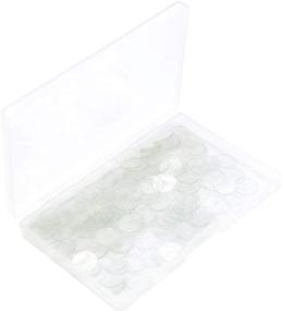 img 4 attached to 💎 Clear Plastic Earring Backs with 200 Disc Pads + Storage Box - Enhance Earring Stability