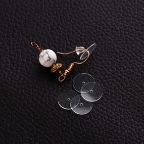 img 3 attached to 💎 Clear Plastic Earring Backs with 200 Disc Pads + Storage Box - Enhance Earring Stability