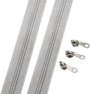 b.y elements #5 silver metallic nylon coil zippers - bulk 10 yards with 25pcs sliders for diy sewing, tailor craft, and bag making (bright silver) logo