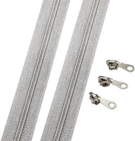 img 4 attached to B.Y Elements #5 Silver Metallic Nylon Coil Zippers - Bulk 10 Yards with 25pcs Sliders for DIY Sewing, Tailor Craft, and Bag Making (Bright Silver)