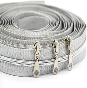 img 3 attached to B.Y Elements #5 Silver Metallic Nylon Coil Zippers - Bulk 10 Yards with 25pcs Sliders for DIY Sewing, Tailor Craft, and Bag Making (Bright Silver)