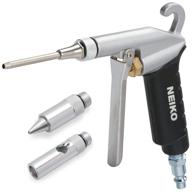 neiko 31121a high flow air blow gun set - 3 pc pneumatic air nozzles for dust removal, air compressor accessory kit, ¼ inch logo