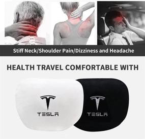 img 2 attached to 🌟 KIKIMO Tesla Pillow: Customized Memory Car Neck Accessory for Model 3/Y/S/X, Travel Comfort & Support, Black