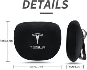 img 3 attached to 🌟 KIKIMO Tesla Pillow: Customized Memory Car Neck Accessory for Model 3/Y/S/X, Travel Comfort & Support, Black