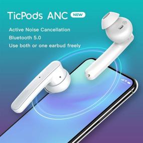 img 2 attached to 🎧 Беспроводные наушники TicPods ANC с активным шумоподавлением, Bluetooth 5.0, защитой от пота и воды IPX5, зарядкой Type C, идеально подходят для бега, спорта, туризма (включая корпус для зарядки).