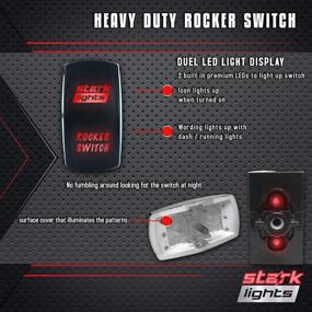 img 1 attached to 🔴 BEAST MODE Red LED Rocker Switch - STARK 5-PIN Laser Etched - 20A 12V ON/OFF Dual Light