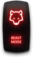 🔴 beast mode red led rocker switch - stark 5-pin laser etched - 20a 12v on/off dual light logo