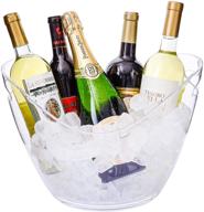 🧊 ice bucket 8l clear acrylic plastic tub - perfect for drinks, parties, and food | food grade | fits 5 full-sized bottles + ice logo