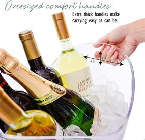 img 1 attached to 🧊 Ice Bucket 8L Clear Acrylic Plastic Tub - Perfect for Drinks, Parties, and Food | Food Grade | Fits 5 Full-Sized Bottles + Ice