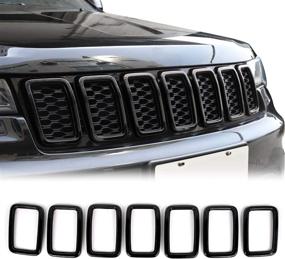 img 4 attached to 🚗 JeCar Black ABS Grill Cover Trim Kit for 2017-2021 Jeep Grand Cherokee WK2 – Improved SEO
