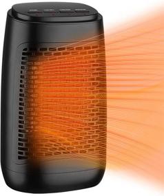 img 4 attached to 🔥 750W/1500W Portable Ceramic Space Heater with Adjustable Thermostat, Tip-Over and Overheat Protection - Ideal for Bedroom, Office Desk, and Indoor Use