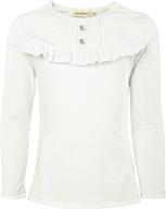 ipuang sleeve cotton ruffle shirt for girls: clothing, tops, tees & blouses logo