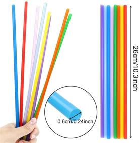 img 1 attached to 500pcs of Tomnk 10.3 Inch Disposable Drinking 🥤 Straws - Extra Long Plastic Straws in Assorted Bright Colors