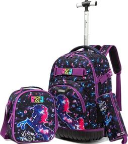 img 4 attached to 🦄 Unicorn Rolling Backpack - Premium Luggage for Backpacking with Style