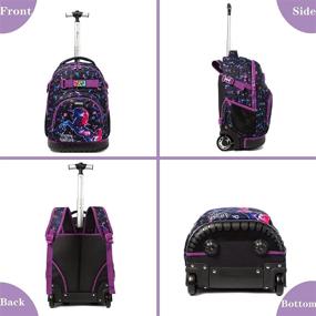 img 2 attached to 🦄 Unicorn Rolling Backpack - Premium Luggage for Backpacking with Style