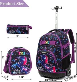 img 3 attached to 🦄 Unicorn Rolling Backpack - Premium Luggage for Backpacking with Style