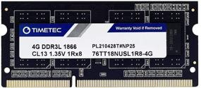 img 3 attached to 💾 Timetec 4GB Replacement DDR3L 1866Mhz RAM for Synology DS620slim, DS218+, DS718+, DS918+, DS418play - Non-ECC Unbuffered SODIMM PC3L-14900 1.35V Memory